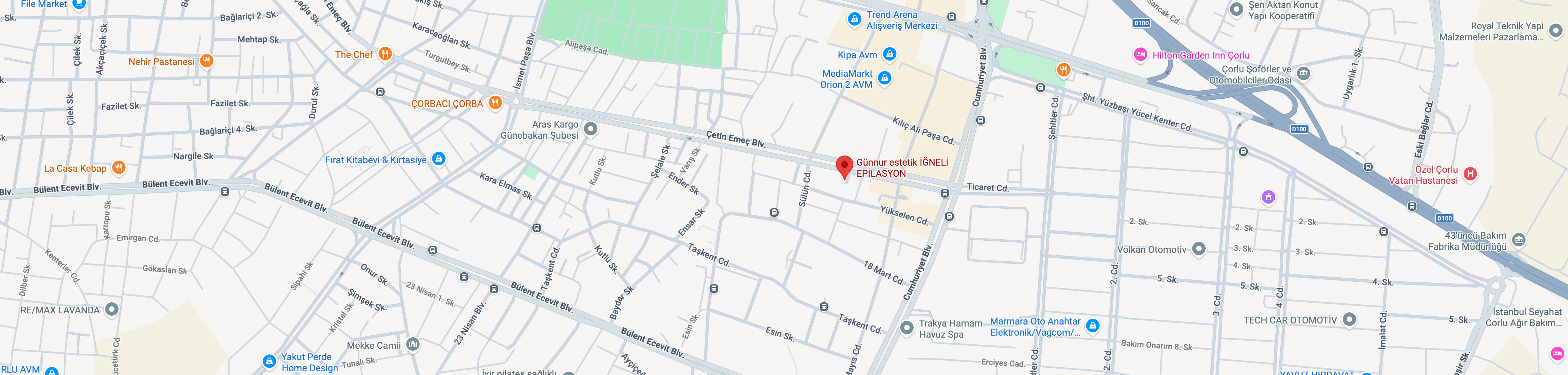 Günnur Estetik'in Google Maps konumu